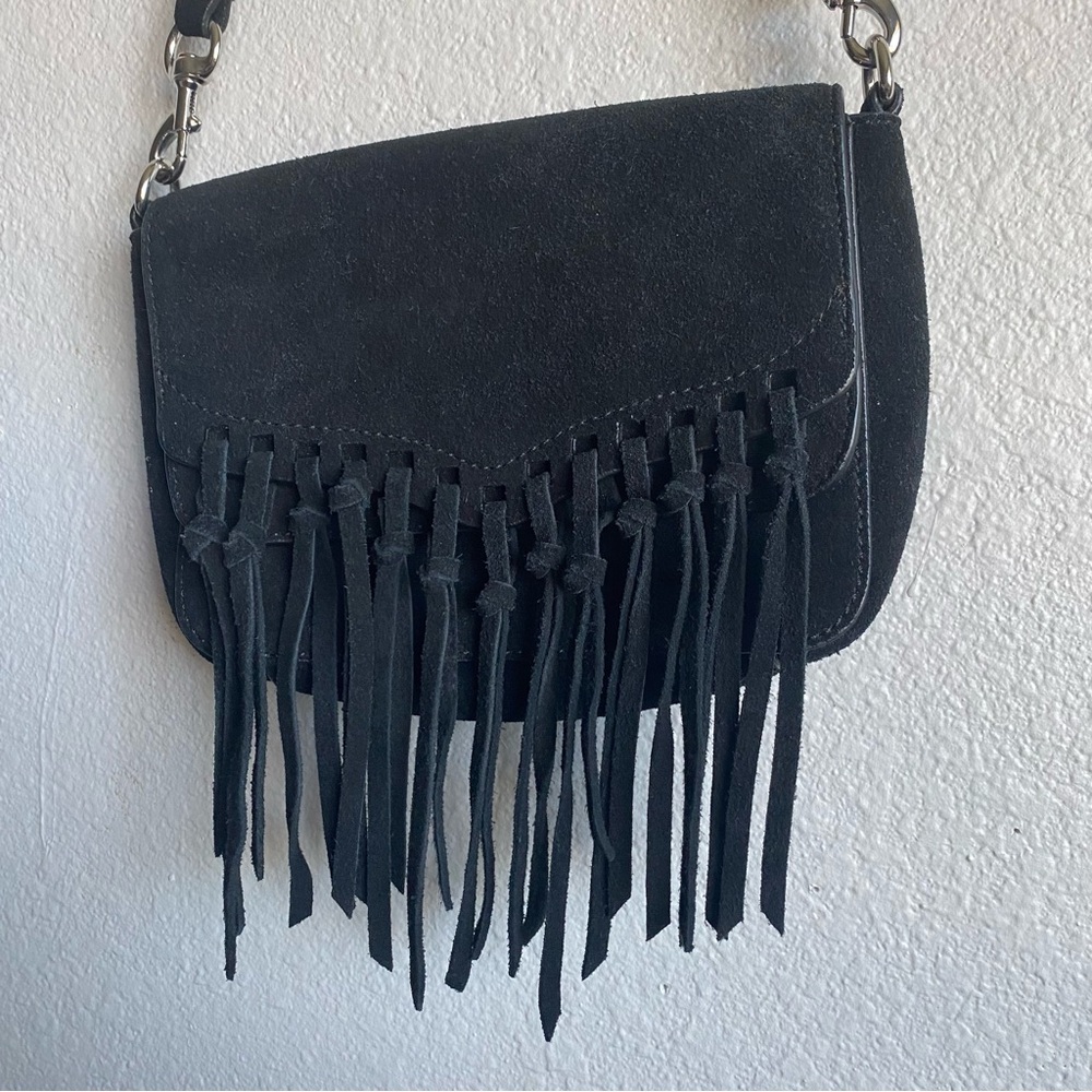 Rebecca Minkoff Black Suede Leather Crossbody Bag